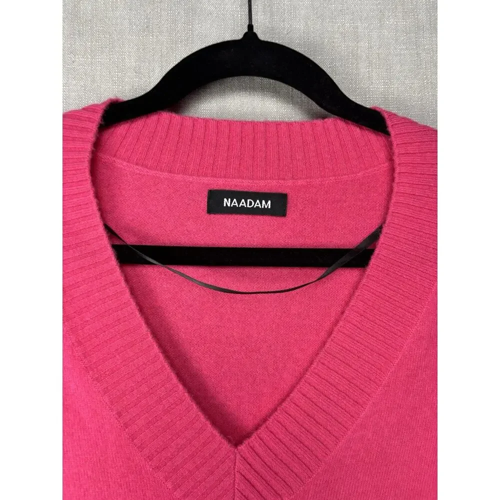 Naadam 100% Cashmere V Neck Boyfriend Pullover Size M Luxury